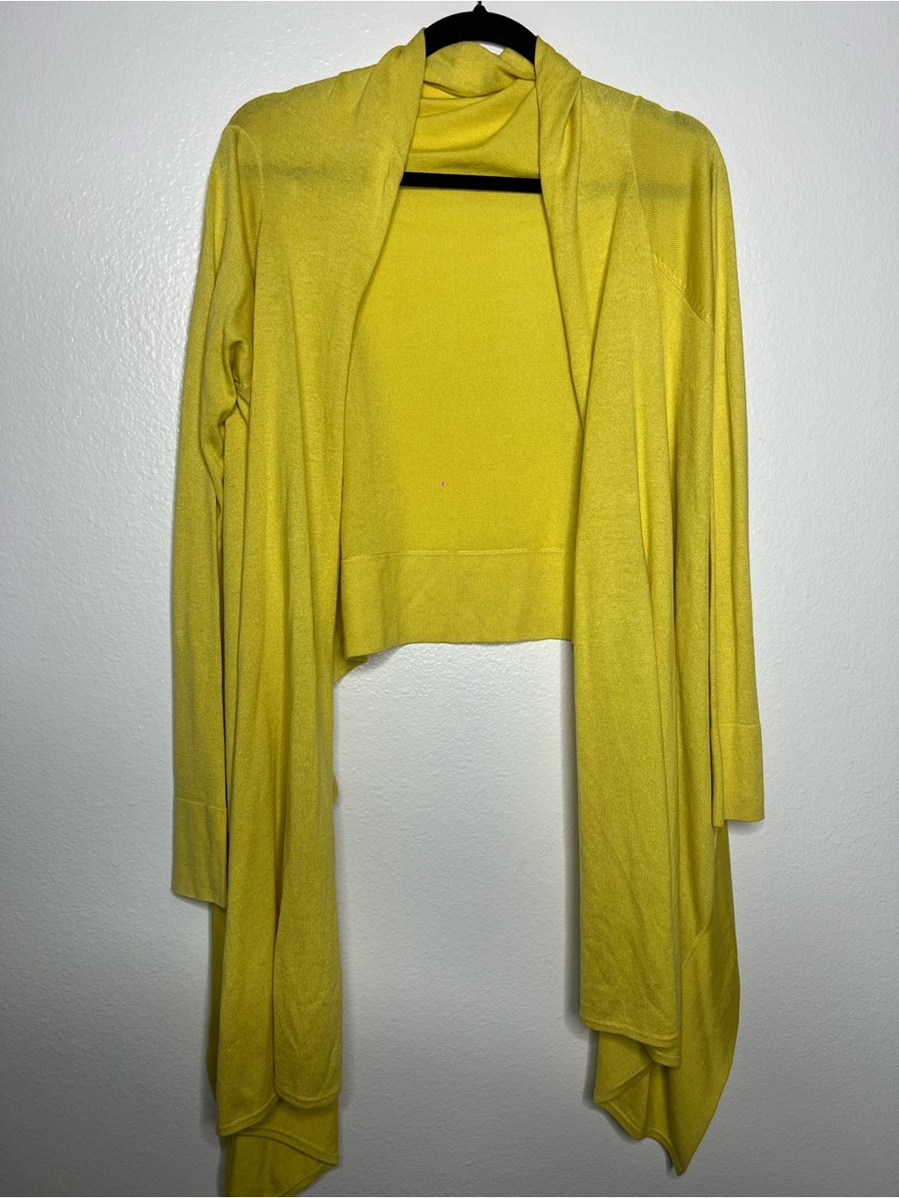 BCBGMAXAZRIA Yellow Silk Wool Draped Knit Sweater, Size M/L - Picture 2 of 8